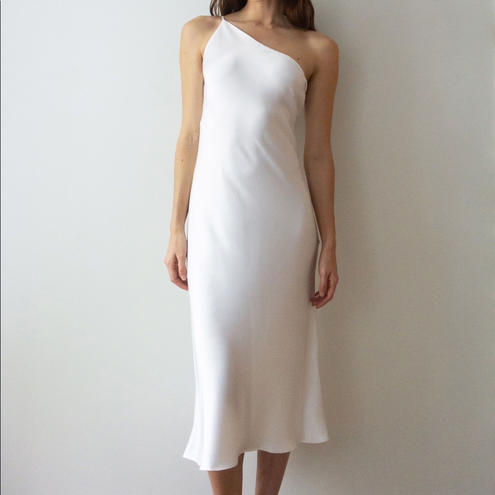 Jenny Yoo Ivory One Shoulder Dress